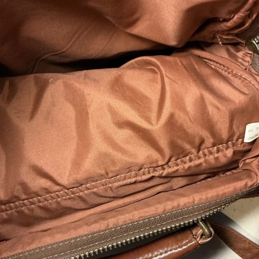 Leather Crossbody Bag - Brown